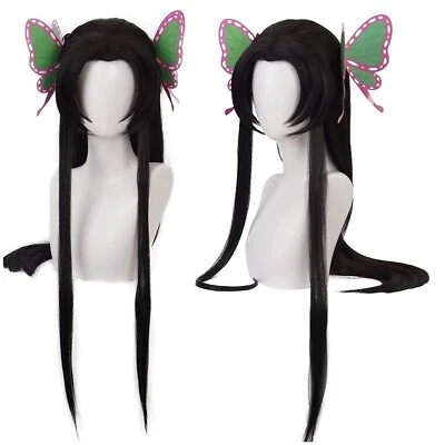 Anime wig Kochou Kanae Demon Slayer Cosplay Wigs for Women Long black hair - Image 1 of 4