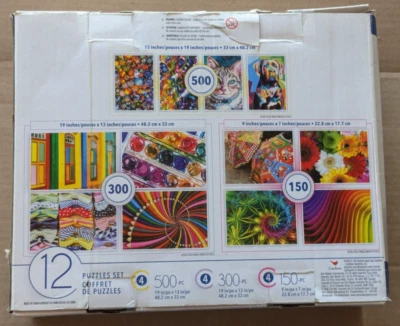 Juego de rompecabezas Cardinal 12 (Doce) 500/300/150 piezas colorido/brillante - usado/abierto Foto 1 de 4