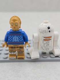 Lego Star Wars Christmas 75340 C-3PO and Snowman 9509 R2-D2 Minifigs Lot Of 2