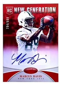 2013 Certified Mirror Red #260 Marcus Davis RC Auto 794/999 New York Jets - Picture 1 of 2