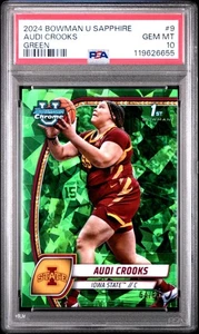 2024 Bowman U Sapphire #9 Audi Crooks /65 Green PSA 10 - Bild 1 von 2