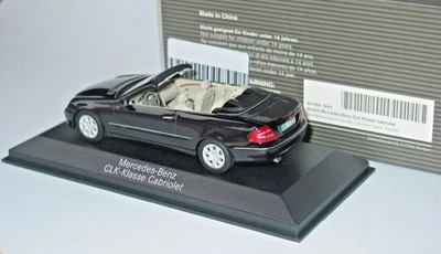 MERCEDES BENZ CLK CLASS CABRIOLET 2003 A209 NERO MINICHAMPS B66961966 1/43 W209 - Immagine 1 di 4