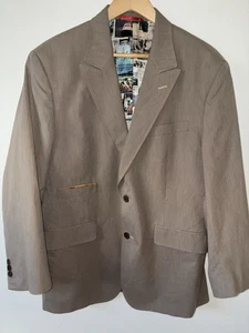 Chaqueta Blazer ROBERT GRAHAM A Rayas Para Hombre 42 Beige Taupe - Imagen 1 de 11