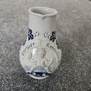 Bremers Ratskiller 0.5ltr Ceramic Decanter Stoneware Jug German Blue Vintage - Picture 1 of 7