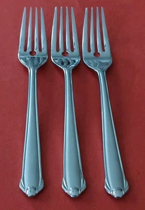 3 Mikasa CLASSICO SATIN Stainless SALAD FORKS 18/8 Korea 6 3/8" FREE SHIP - Picture 1 of 8