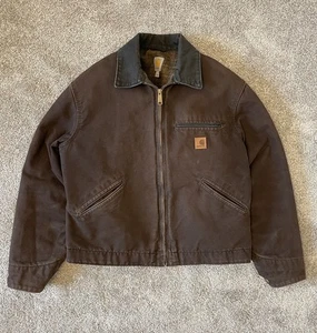 Carhartt Detroit Jacket Dark Brown Vintage J97 DKB Mens Large - Picture 1 of 7