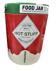 Hydrapeak Food Jar 32oz Stainless Steel Insulated Hot Sauce -Hot Stuff - Picture 1 of 2