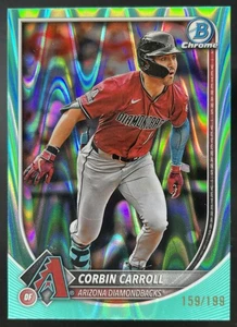 2025 Bowman Chrome Corbin Carroll Aqua RayWave Refractor /199 Diamondbacks #85 - Picture 1 of 2