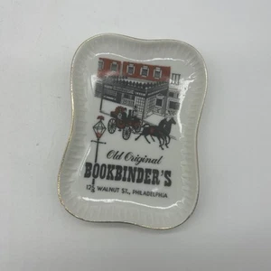Posacenere piatto caramelle vintage vecchio originale Bookbinders ristorante Philadelphia Pa 3”x4” - Foto 1 di 6