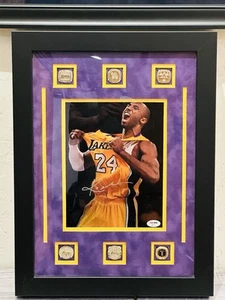 Kobe Bryant signed Photo 8x10 with PSA COA Framed Rings Inserted - Picture 1 of 10