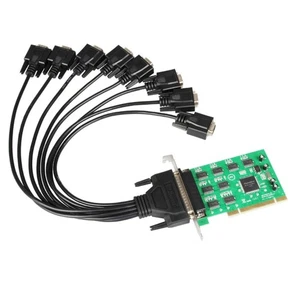PCI to 8Port RS232Serial Card DB9Desktop Computer COM Port for Multiple Device - Picture 1 of 8