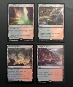 MTG Magic Set of 4 Rakdos Dual Lands EDH Commander Deck Staples Black Red Mana - Picture 1 of 1