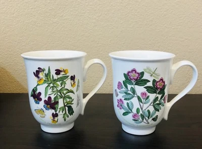 Juego de tazas Portmeirion Botanic Garden Viola Heartsease y Rhododendron Lepidotum Foto 1 de 4