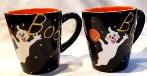 Halloween Geist Kaffeetassen Paar Dantes handbemalt Tupfen 12 Unzen - Bild 1 von 8
