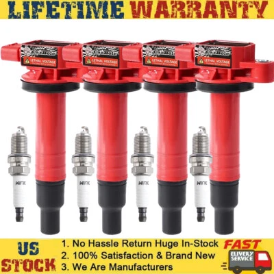 Bobina de ignição UF316 + velas de ignição para 2000-2015 Toyota Echo Yaris Prius 1.5L L4 - Imagem 1 de 4