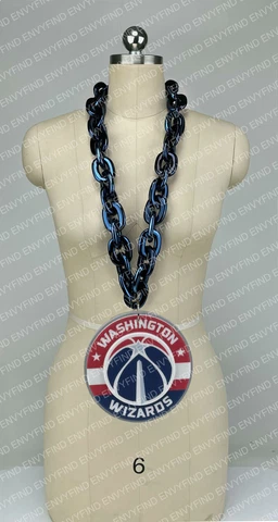 New NHL WASHINGTON WIZARDS BIG Fan Chain BLUE Necklace Foam MI USA Cover