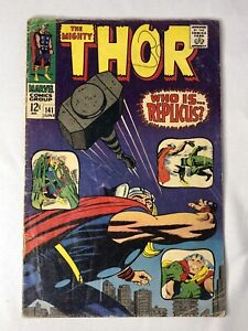Thor #141 Marvel Silver Age Thor 1st Replicus Kirby Art Low Grade Comic