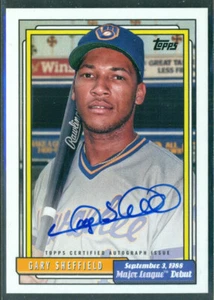 2022 Topps Archives MLB Debut Autograph 72DB-GS GARY SHEFFIELD Milwaukee Brewers - Picture 1 of 2