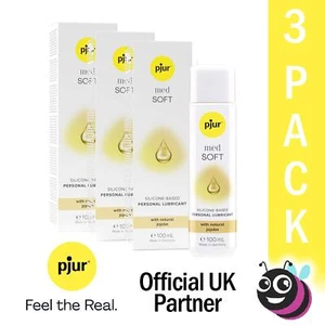 pjur med Soft glide Silicone Lubricant for Sensitive Skin 100ml 3 PACK - Picture 1 of 2