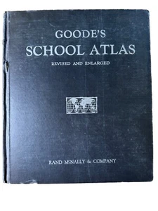 1945 Goode's School Atlas by Rand McNally, 286 Pages Good Condition - Picture 1 of 11