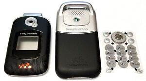 OEM Black Phone Housing Keypad Lenses Battery Door For Sony Ericsson W300i W300 