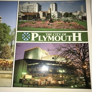 Vintage Postkarte Plymouth City Centre Tag und Nacht große Größe unverpostet - Bild 1 von 5