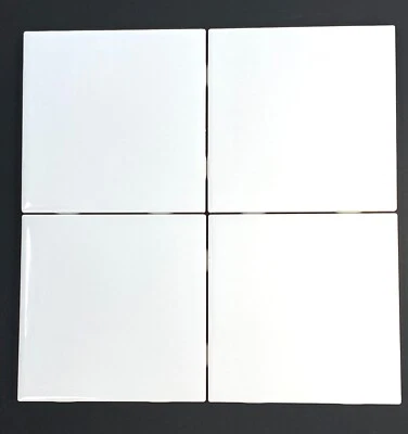 4 PIECES NEW Vintage American Olean Ceramic Wall Tile 4x4 Ice White (0025) Gloss - Image 1 of 4