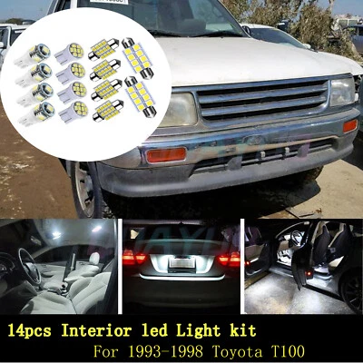 14x Kit de Lâmpada LED Interior de Carro Branco Super Brilhante para 1993-1998 Toyota T100 - Imagem 1 de 4