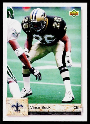 Vince Buck, 1992 Upper Deck Football Card, #552, New Orleans Saints, - Image 1 of 2