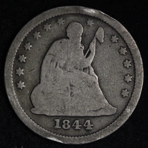 1844-O Seated Liberty Silver Quarter CHOICE VG E404 UEM Cover