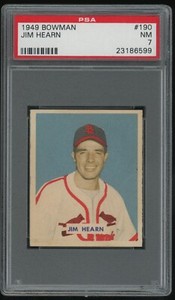1949 Bowman Baseball Jim Hearn CARDINALS #190 PSA 7 NM