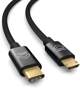 1m OTG USB aansluitkabel, MICRO USB naar USB C kabel (laadt USB C apparaten), da - Afbeelding 1 van 8