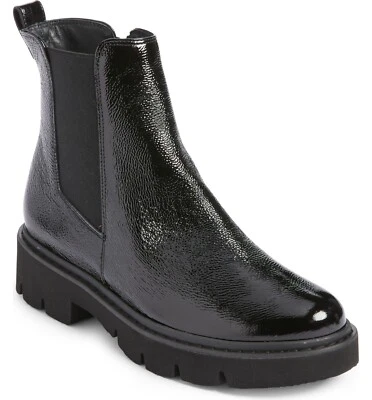 NUEVO $550 Paul Green Nicki Chelsea Bota NEGRO CHAROL GRUESO 6 AU 8.5 EE. UU. (TD14) Foto 1 de 4