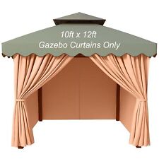10 X 12 Gazebo Curtains Outdoor Waterproof 4-Panels Universal Replacemen
