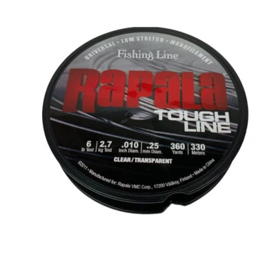 Línea de Pesca Rapala Línea Resistente 6 lb Prueba 360 Yardas Universal Bajo Estiramiento Mono Foto 1 de 4