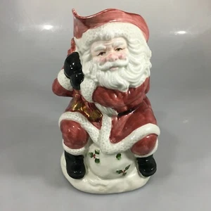 Fitz & Floyd Santa Claus Viejo Mundo Acebo Regalo Saco Jarra 2 cuartos De Colección 1988 - Imagen 1 de 6