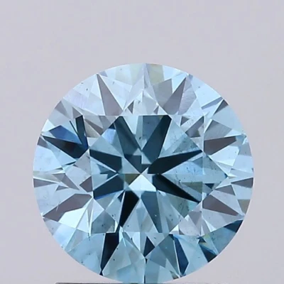 ROUND 1.5ct VIVID BLUE SI1 IGI CERTIFIED LAB GROWN DIAMOND LG610319814 - Image 1 of 4