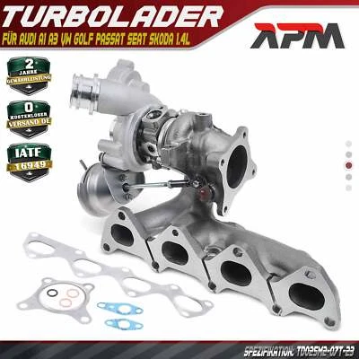 Turbolader Abgasturbolader für Audi A1 A3 VW Golf Passat Jetta Seat Skoda 1.4L - Bild 1 von 4