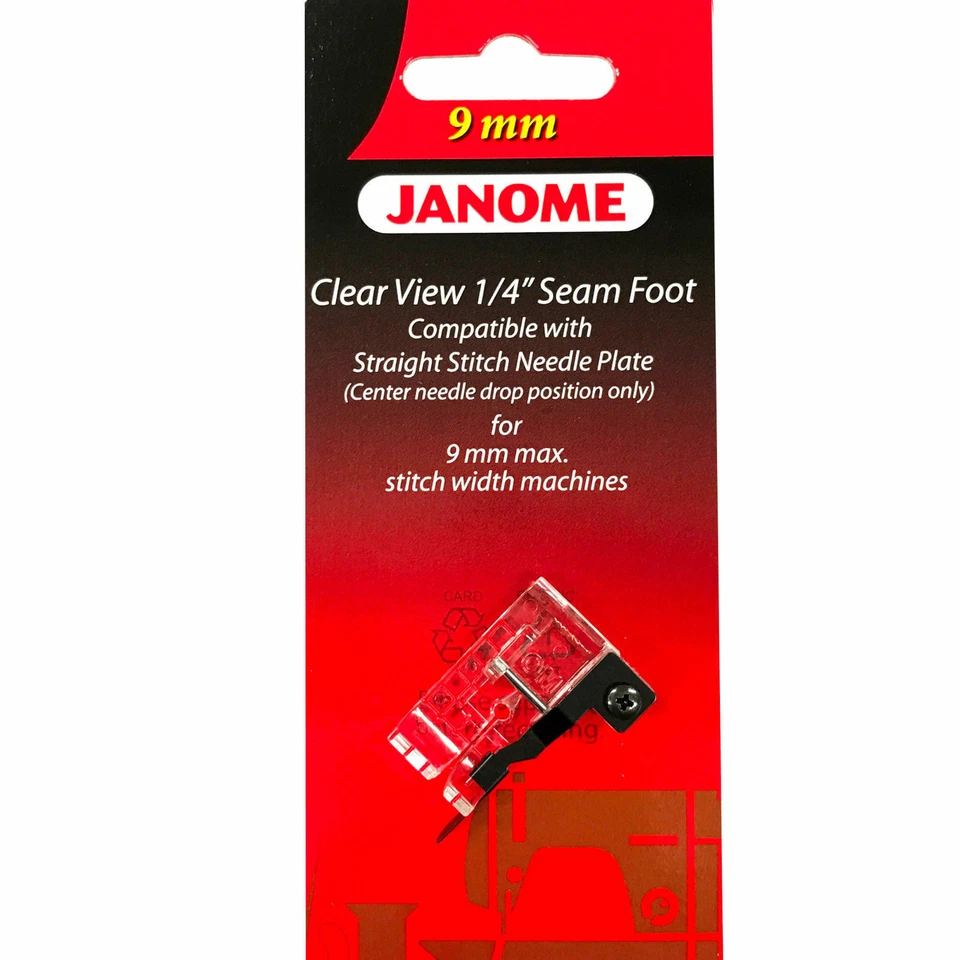 Genuine Janome ClearView 1/4" Seam Foot 9mm Machines Part# 202216003 - Image 1 of 1