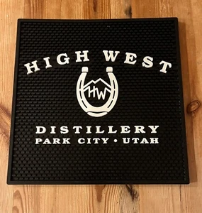 High West Distillery-Park City, Utah-Large, Square Bar Mat. Black. Whiskey - Picture 1 of 1