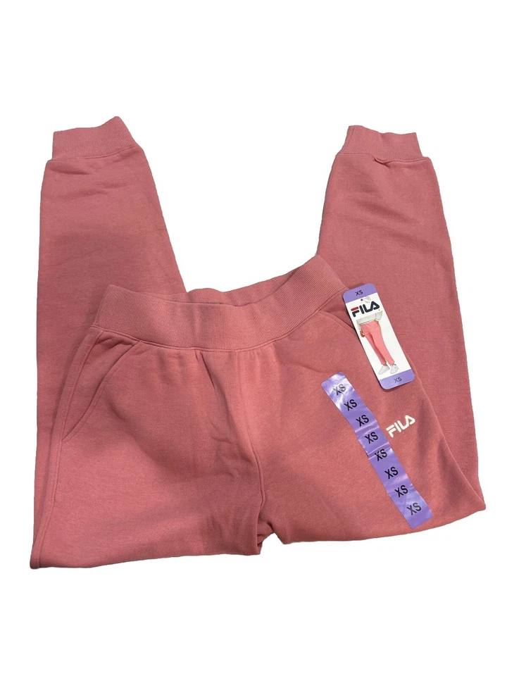 Fila Women's Heavyweight Fleece Joggers Dusty Rose Size XS