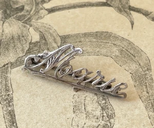 Ancienne Broche en argent massif prénom MARIE - bijoux - Picture 1 of 2