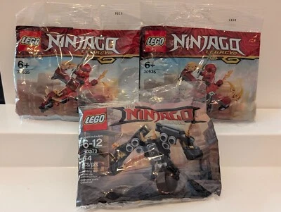 3x Lego Ninjago Polybag Mini-Set Lot, Fire Flight 30535 & Quake Mech 30379 - Image 1 of 4