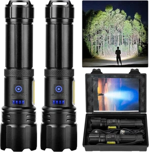 Linterna led recargable 99000lm super brillante resistente agua paquete 2pcs - Picture 1 of 12