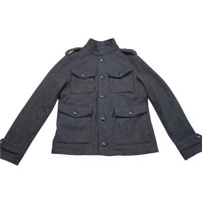 Kenneth Cole Reaction Militray Cargo Style Jacket Gray Men Size M Wool Blend - Image 1 of 4