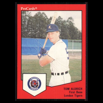 Tom Aldrich #1386 1989 ProCards Minor League Team Sets London Tigers Baseball NM - Image 1 of 3