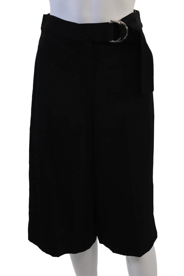 Теория женщин высокая талия подпоясанный широкие ноги платье шорты черный размер 2 - Изображение 1 из 4