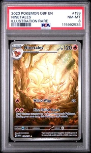 2023 Pokemon Obf En-Obsidian Flames #199 Ninetales Illustration Rare PSA 8 - Picture 1 of 2