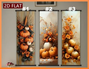 Hanging Scroll Prints - Fall Pumpkin Flower - Picture 1 of 6