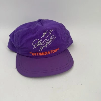 Vintage Dale Earnhardt The Intimidator Hat Snapback Bright Purple Orange USA - Image 1 of 4